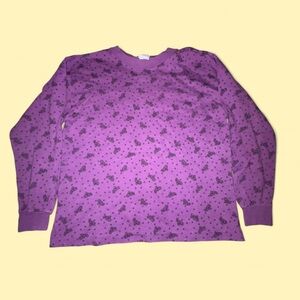 Palmettos Purple Paisley Long Sleeve Crew Neck Pullover - Size Small